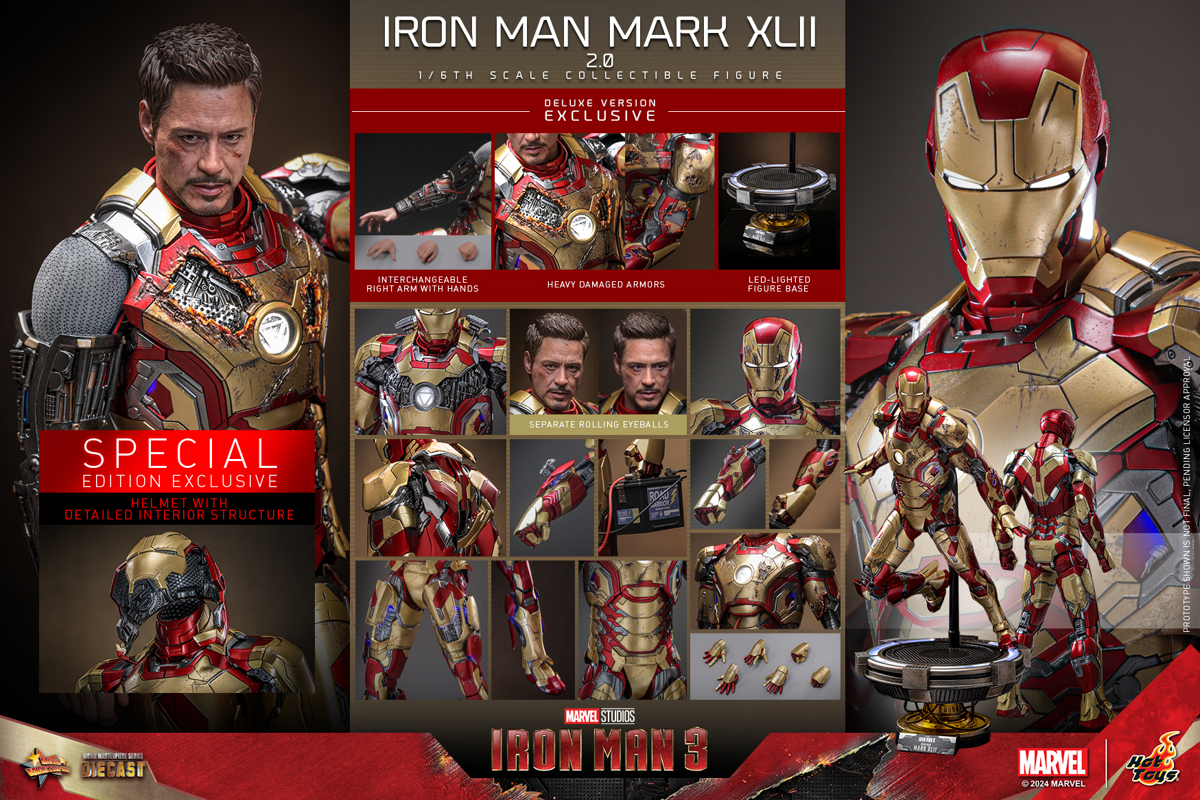 Hot Toys - MMS 759 D66 - Iron Man 3: Iron Man Mark XLII (2.0) 1/6